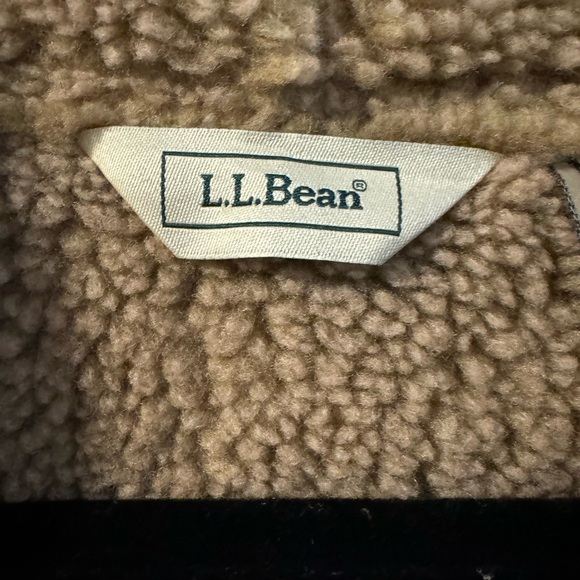 LL Bean Suede Sherpa Lined Hooded Toggle Coat VTG Boho Rancher Penny Lane Indie - Picture 3 of 15
